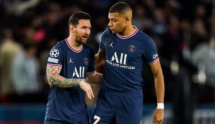 messi y mbappé psg