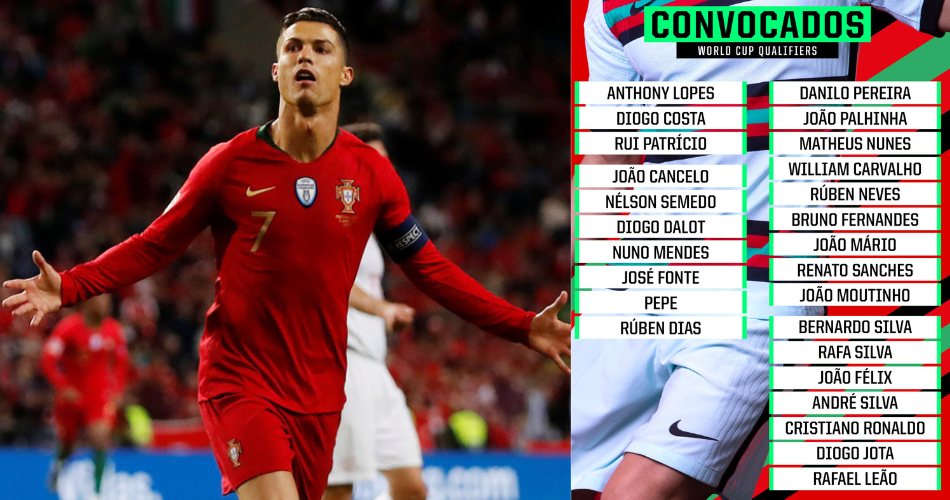 A lista de convocados de Portugal para o Mundial 2022