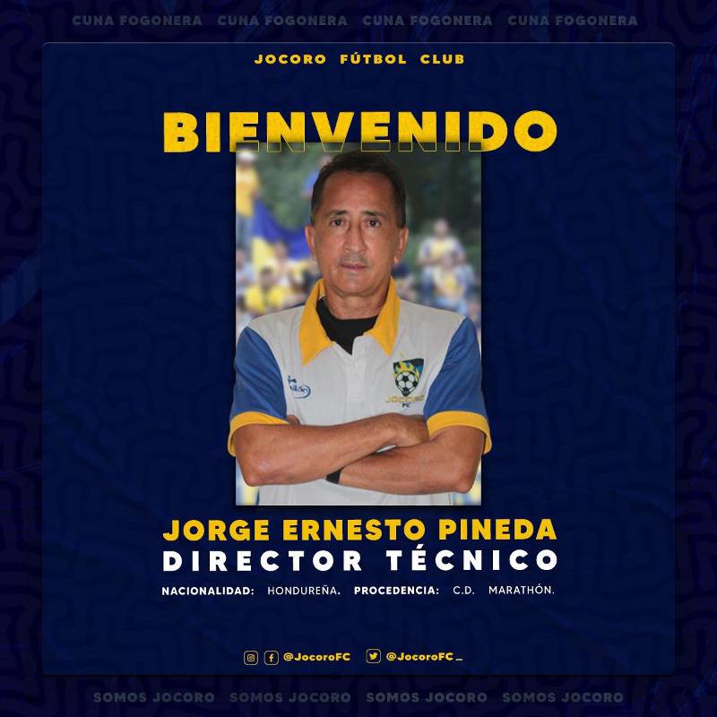 De esta forma el Jocoro le da la bienvenida a Jorge Ernesto Pineda.