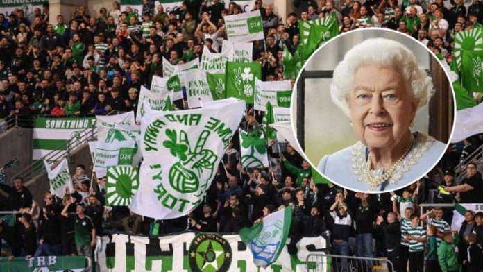 Aficionados del Shamrock Rovers se burlan de la muerte de la Reina Isabel II.