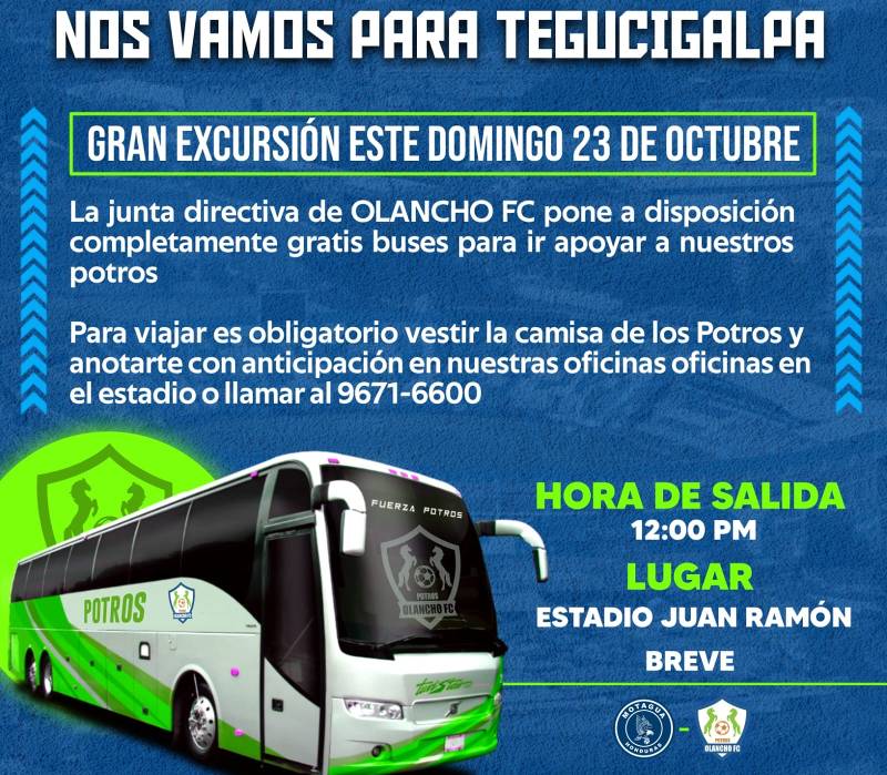 El transporte de Olancho a Tegucigalpa es gratis.