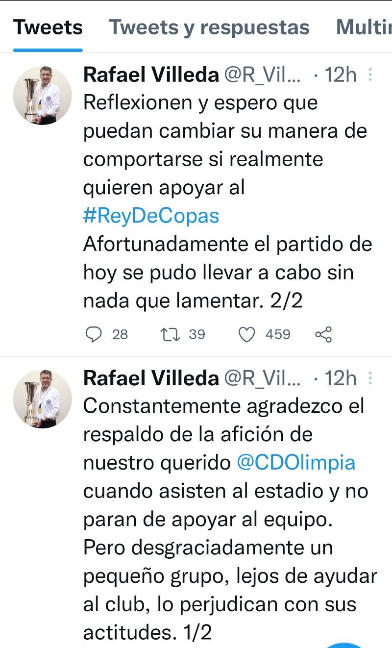Cuenta de twitter de Rafael Villeda Ferrari.