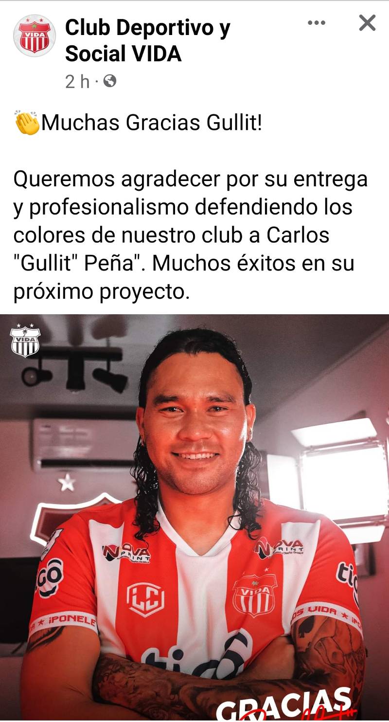 Así es la despedida de Carlos "Gullit" Peña.