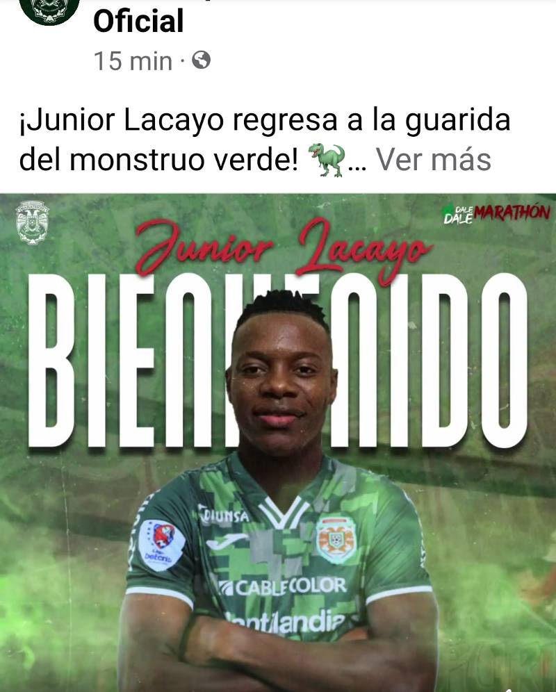 Junior Lacayo regresa al Marathón.