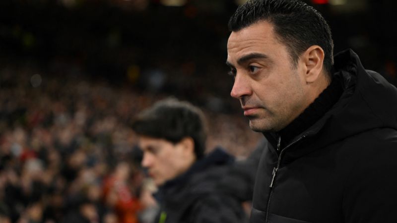 Xavi no pudo esconder su tristeza por haber quedado eliminados de la Europa League. El Barcelona perdió 2-1 frente al Manchester United.