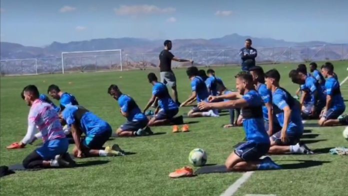 El plantel de jugadores del Motagua entrenó este miércoles en el Proyecto Gol de la Fenafuth.