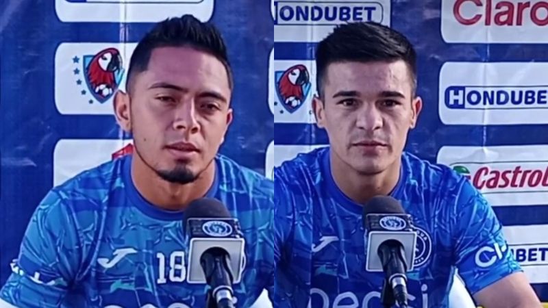Los jugadores del Motagua Diego Rodríguez y Gaspar Triverio se reportan listos para el clásico del sábado contra el Olimpia.