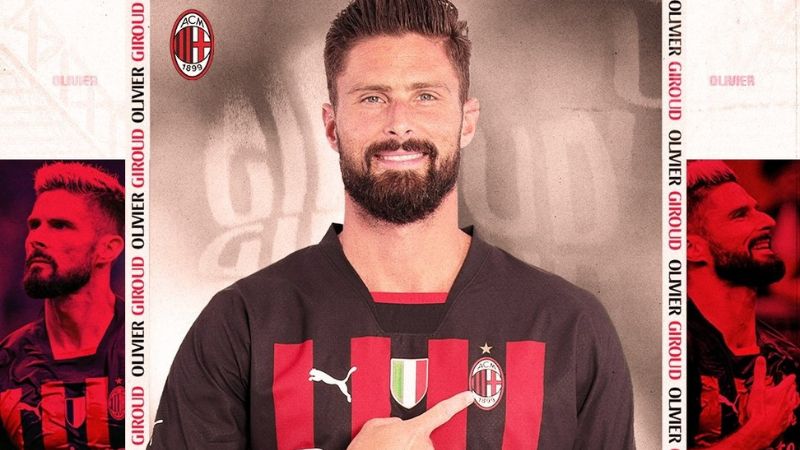 Olivier Giroud llegó al AC Milan como suplente de lujo de Zlatan 