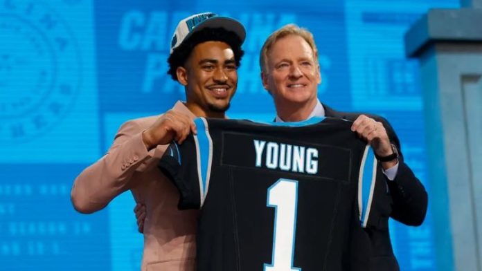 El QB Bryce Young es elegido como número uno del Draft por los Panthers.