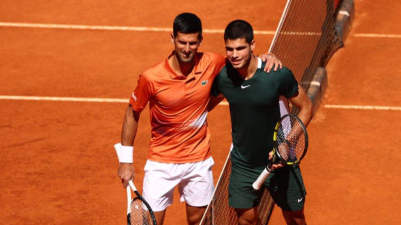 Los tenistas Novak Djokovic y Carlos Alcaraz se encontrarán en el torneo de Roma.