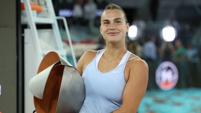 Aryna Sabalenka viene de ganar el pasado sábado el torneo que se llevó a cabo en Madrid.