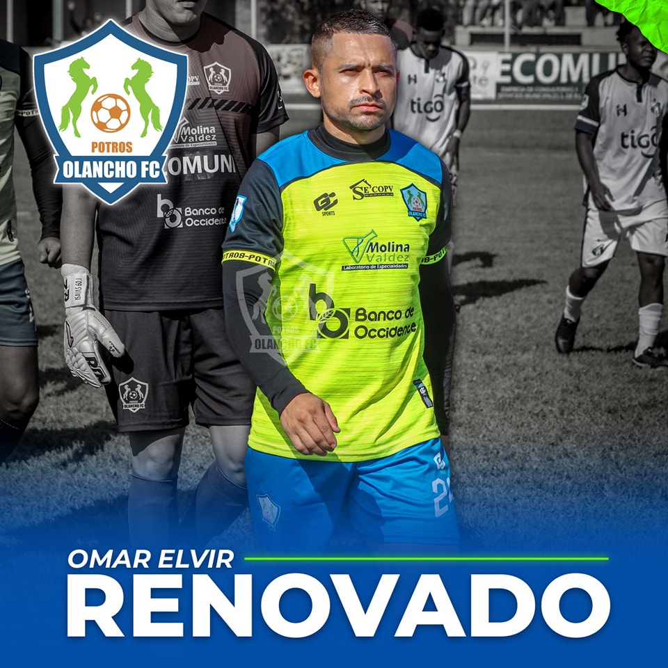 El experimentado carrilero izquierdo Omar Elvir renovó por dos años con Potros de Olancho FC.