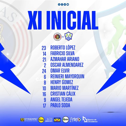 Este es el 11 que utilizó José Humberto Rivera contra el FAS.