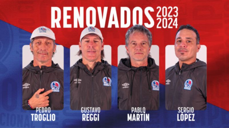 Pedro Troglio, Pablo Martín, Gustavo Reggi y Sergio López continúa ligados por un año más al Olimpia.