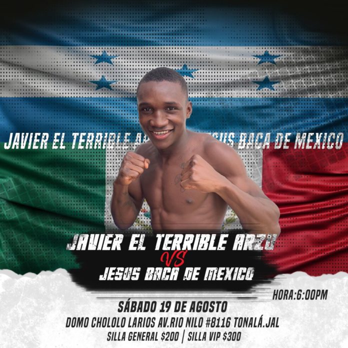 Todo está listo para la pelea del próximo 19 de agosto entre el boxeador hondureño, Erick "El Terrible" Arzú y el mexicano Jesús Baca.