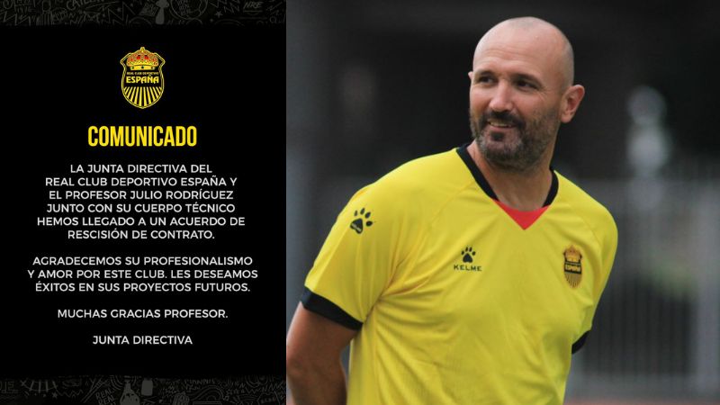 La directiva del Real España oficializó la salida del entrenador, Julio 