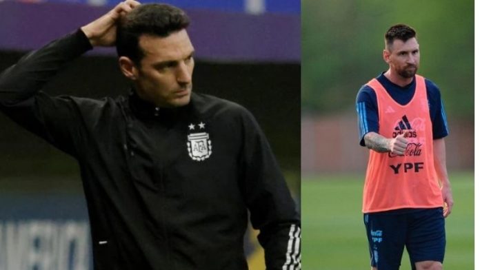 Scaloni mantiene en duda la titularidad de Messi en el partido ante Perú.