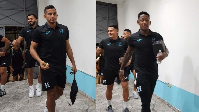 Los seleccionados llegan al estadio Nacional "Chelato Uclés" para cumplir el último entrenamiento previo al decisivo partido contra Cuba.