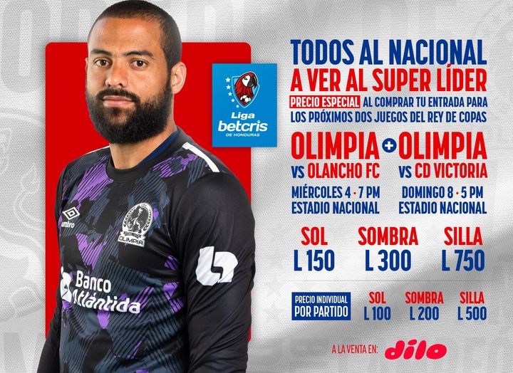 La directiva del Olimpia tiene una promoción para que sus seguidores asistan a los dos siguientes partidos contra Potros de Olancho FC y Victoria.