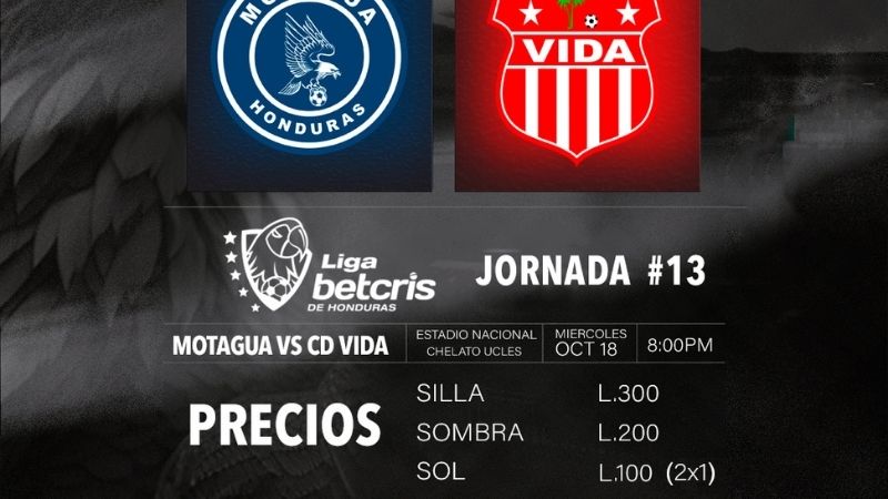 Estos son los precios de entrada que Motagua cobrará en el partido frente al Vida.