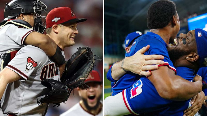 Rangers de Texas y los D'Backs de Arizona llegan a la Serie Mundial de béisbol como comodines.