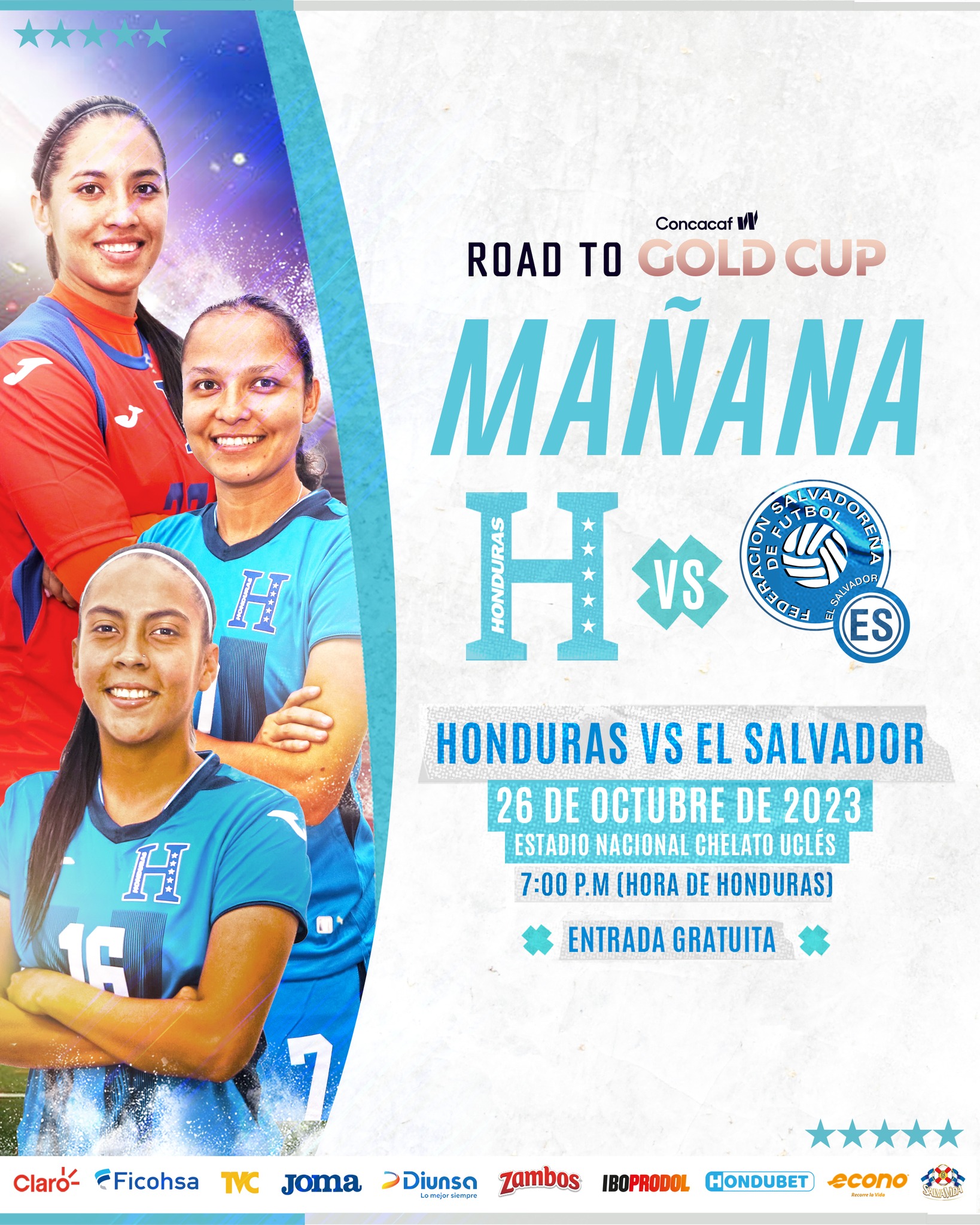 La Fenafuth decidió entrada gratis para el partido de este jueves entre Honduras y El Salvador en femenino.