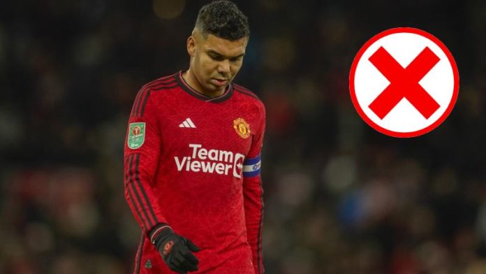 Casemiro será una baja importante para el Manchester United.