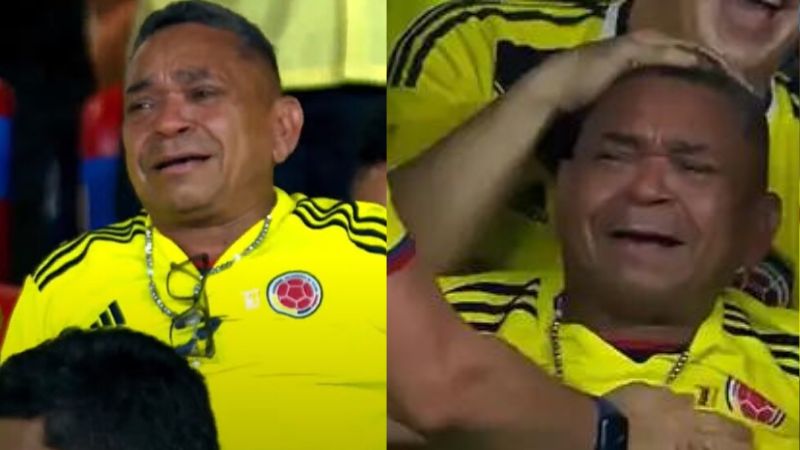 Luis Manuel, padre de Luis Díaz, entre lloros, alegre por las anotaciones de su hijo frente a Brasil. 