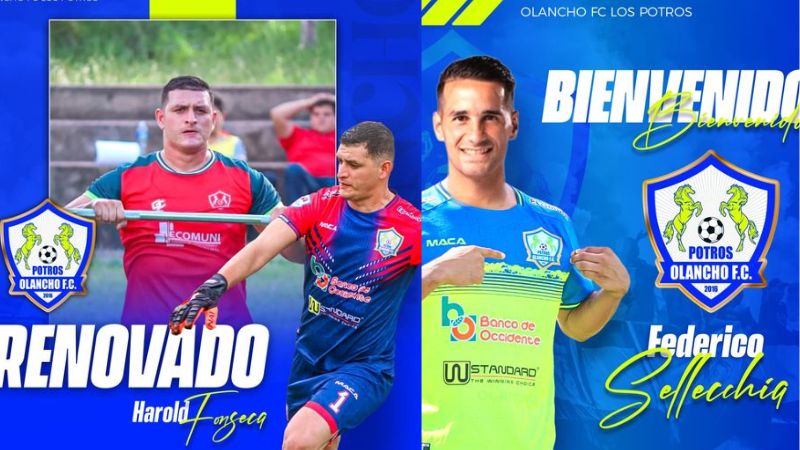 Harold Fonseca y Federico Sellecchia se suman a las filas de Potros de Olancho FC.