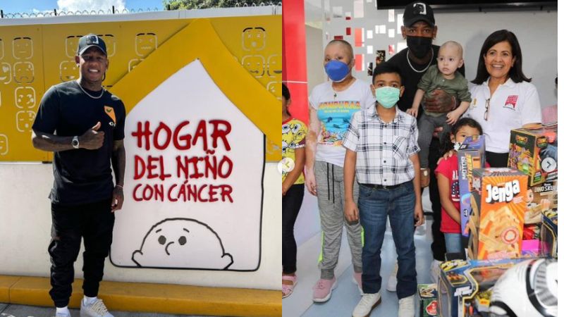 Romell Quioto realizó una visita especial a la Fundación Hondureña para el Niño con Cáncer.