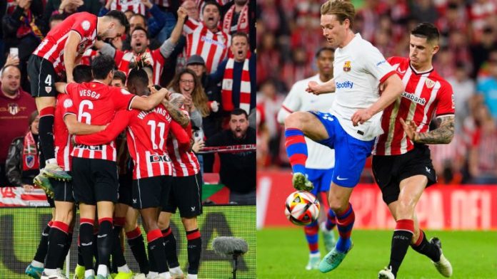 El Athletic de Bilbao clasificó a semifinales de la Copa del Rey al vencer 4-2 al Barcelona.