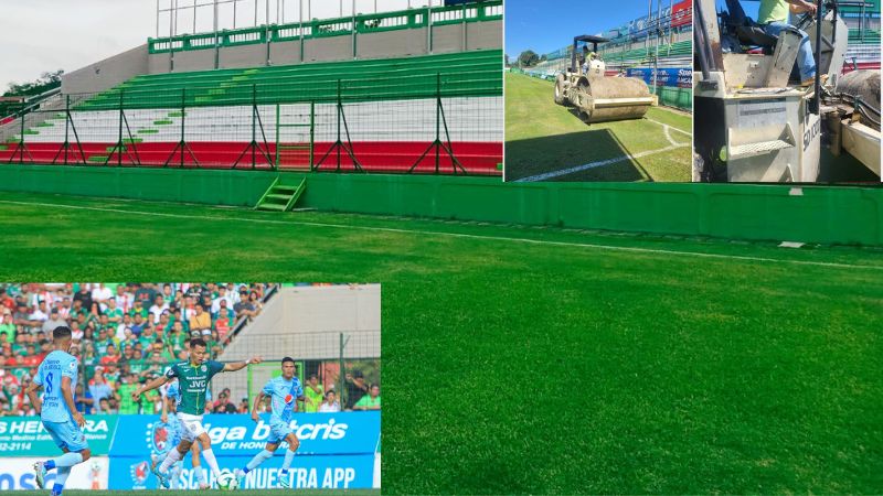 El estadio Yankel Rosenthal se somete a trasplante de grama previo al inicio del torneo de Clausura 2024.