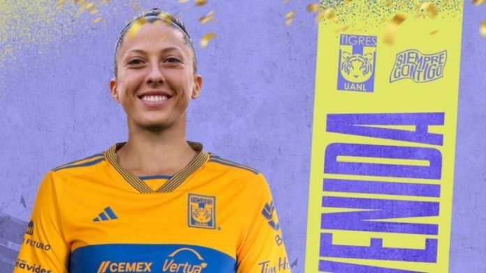 La jugadora española Jenni Hermoso anunció que es nueva integrante del equipo de Tigres de la Liga mexicana.