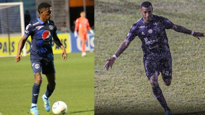 Jorge Serrano de Motagua y Carlos Small del Real España, serán rivales el sábado en el estadio Olímpico de San Pedro Sula.