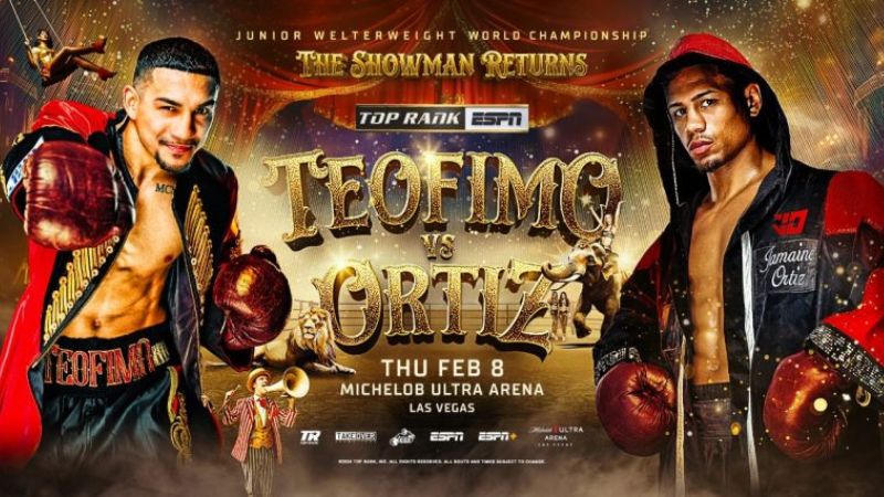 Así se promociona la pelea del próximo 8 de febrero entre el "gringo catracho", Teófimo López, y el estadounidense Jamaine Ortiz.