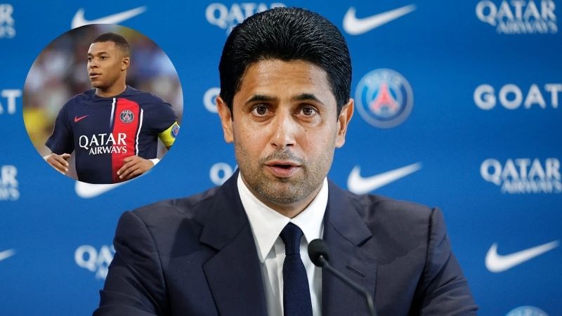 El presidente del PSG, Nasser Al Khelaifi, brindó declaraciones sobre la inminente salida de Kylian Mbappé del equipo parisino.