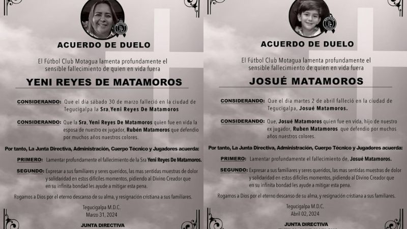 La directiva de Motagua se solidariza con la familia de Rubén Matamoros.
