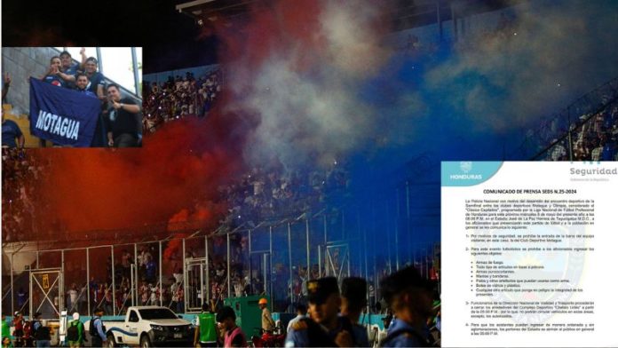 La directiva de Olimpia y la Policía Nacional prohíben el ingreso al estadio Nacional "Chelato Uclés" de la barra oficial de Motagua.