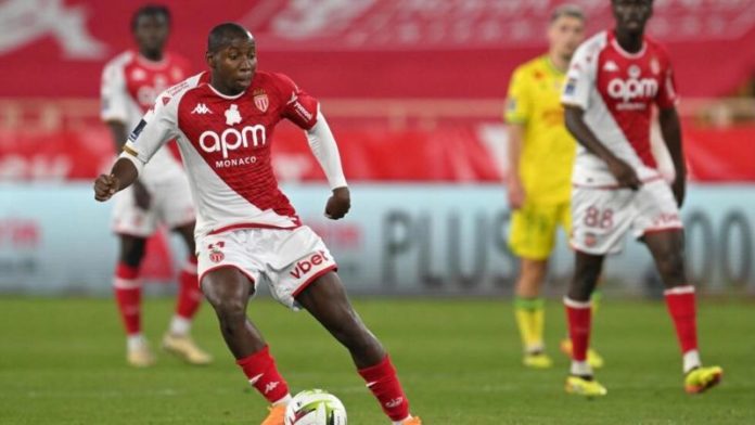 El jugador de Mónaco Mohamed Camara durante el partido contra Nantes, en el estadio Louis II de Mónaco.