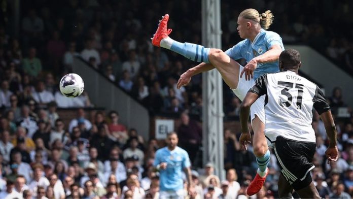 El delantero noruego del Manchester City Erling Haaland es la esperanza de gol para su equipo.