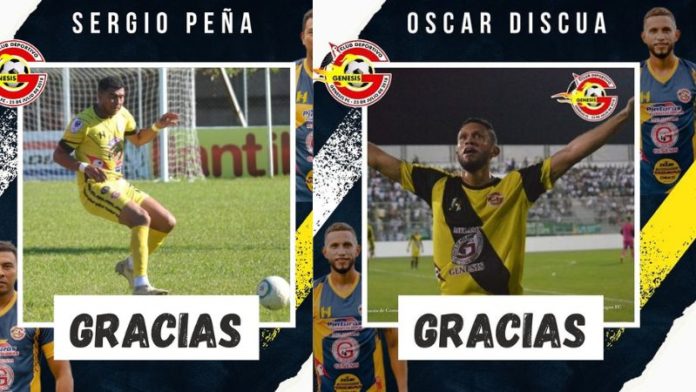 Sergio Peña y Óscar Padilla Discua se despiden del equipo Génesis Comayagua.