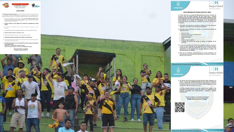 La directiva del equipo Génesis Comayagua y la Policía Nacional acordaron prohibir el ingreso de la barra oficial de Marathón para el partido de este miércoles.