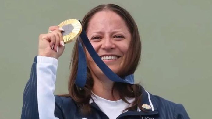 La guatemalteca, Adriana Ruano, conquistó la medalla de oro en la prueba de foso olímpico (trap) del tiro de París-2024,