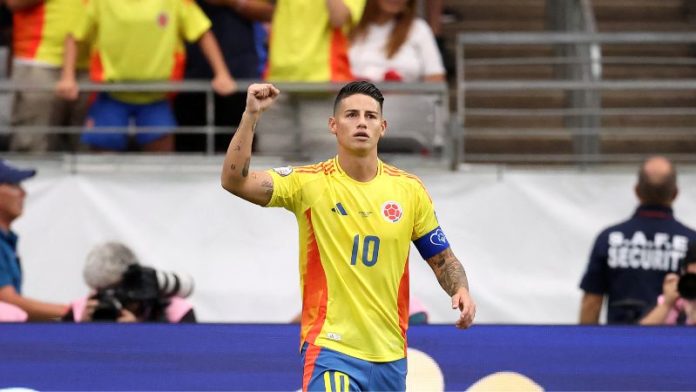 Liderado por James Rodríguez, la selección de Colombia espera mantener un récord que le permita llegar a la final de la Copa América.