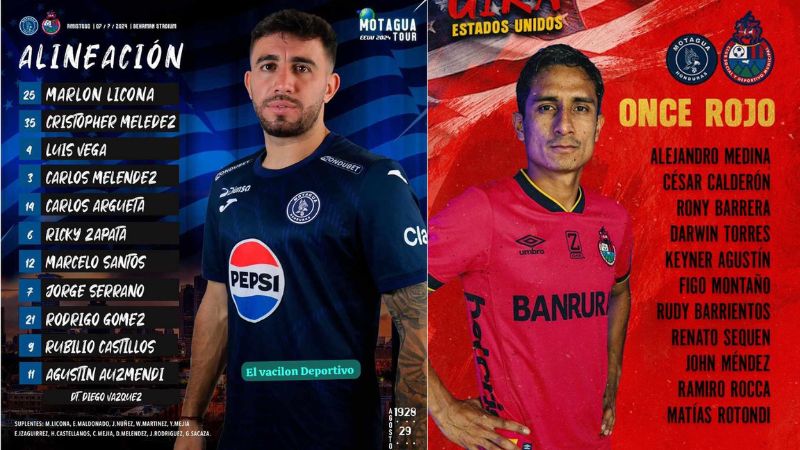 Así saltaron a la cancha Motagua y Municipal.