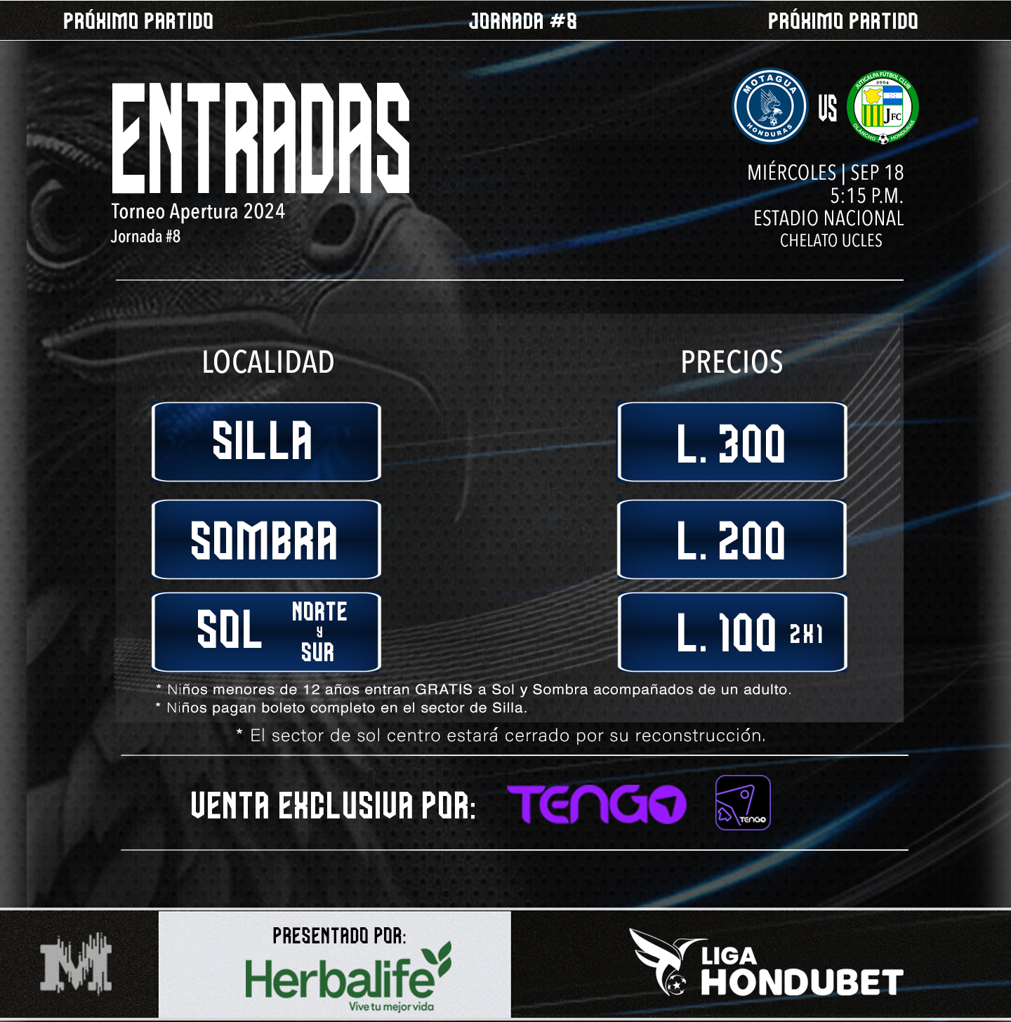 Motagua definió los precios para el partido de este miércoles contra Juticalpa FC.