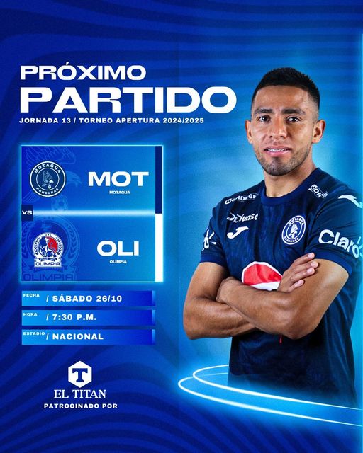 El clásico capitalino Motagua frente a Olimpia está programado para el sábado a las 7:30 de la noche.