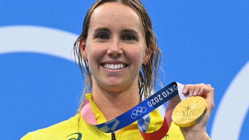 La foto de archivo muestra a la medallista de oro australiana Emma McKeon.