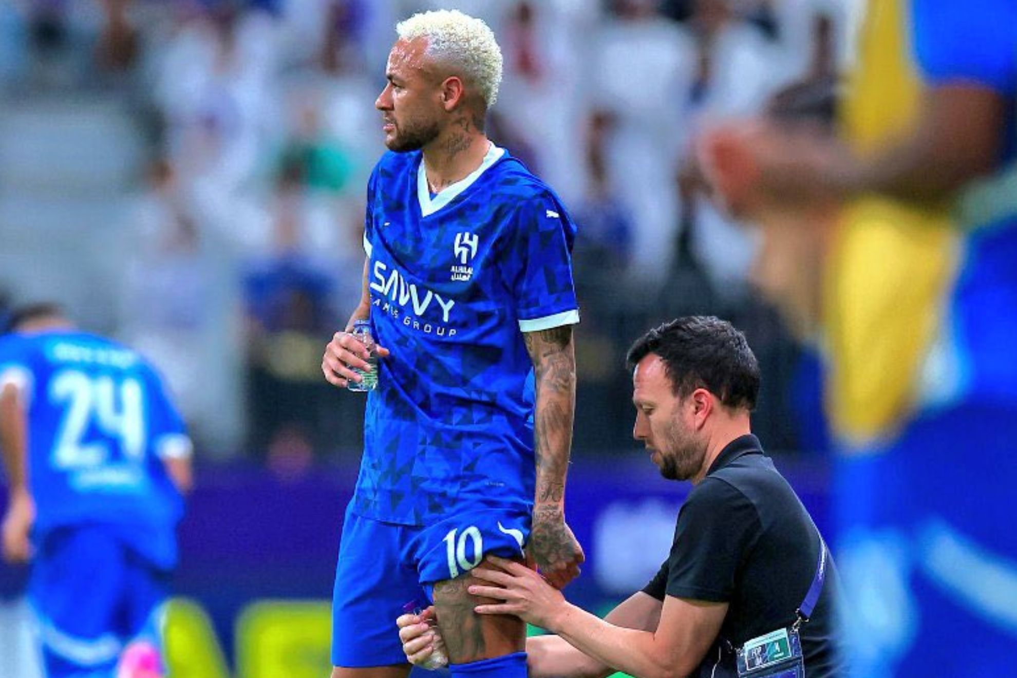 Neymar se volvió a lesionar el lunes, jugando con su equipo, el Al Hilal.