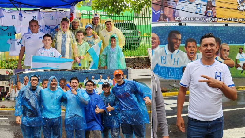 Las lluvias provocadas por Sara no han impedido la presencia de los hondureños en el estadio Francisco Morazán.